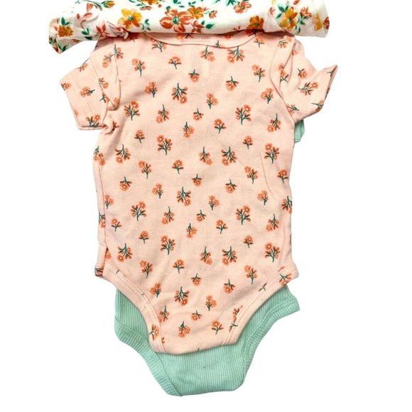 Baby Girl 3 pack Short Sleeve Onesies Bodysuits 0 - 6 Months Nicole Miller - Picture 2 of 3